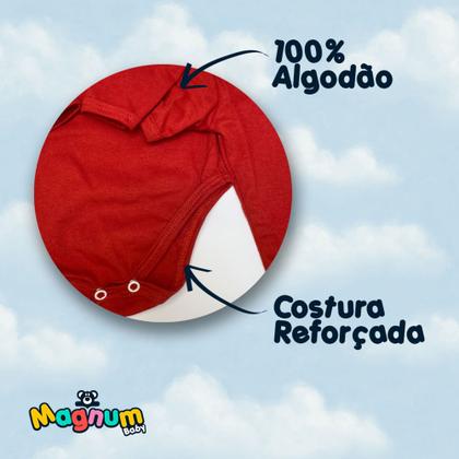 Imagem de Kit 2 Unidades de Body 1 Manga Curta e 1 Manga Longa Básico 100% Algodão