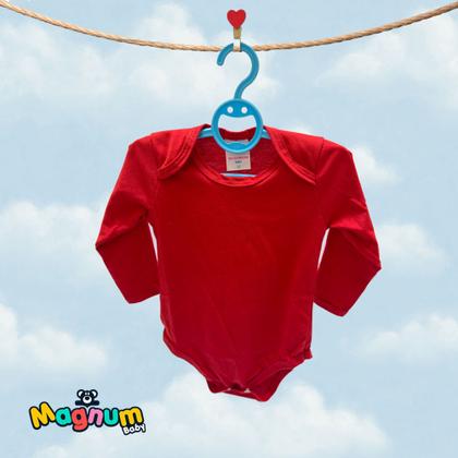 Imagem de Kit 2 Unidades de Body 1 Manga Curta e 1 Manga Longa Básico 100% Algodão