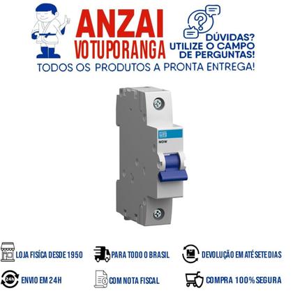 Imagem de Kit 2 unidades - disjuntor unipolar weg din 16a mdw-c 1 polo