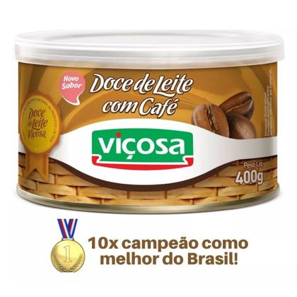 Imagem de Kit 2 Unidades Doce De Leite Com Café Viçosa Lata 400g