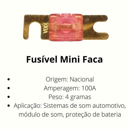 Imagem de Kit 2 Unidades Fusível Mini Midi Faca Modelo Anl Banhado a Ouro Reforçado Faquinha Pequeno Solar