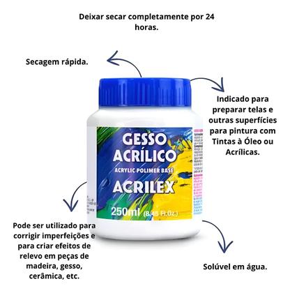 Imagem de Kit 2 Unidades Gesso Acrílico ACRILEX 250 ML sem Cor - 13325