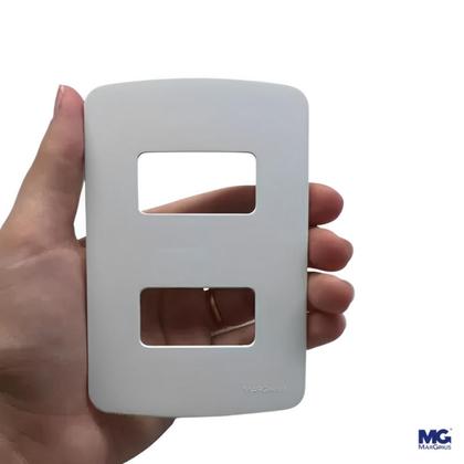 Imagem de Kit 2 Unidades - MG B3 Placa 4X2 2 Postos Horizontal Branco