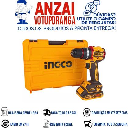 Imagem de Kit 2 unidades - parafusadeira furadeira brushless de impacto 66nm 1/2 ingco cidli20668-9