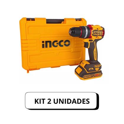 Imagem de Kit 2 unidades - parafusadeira furadeira brushless de impacto 66nm 1/2 ingco cidli20668-9