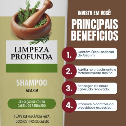 Imagem de Kit 2 Unidades Shampoo de Alecrim 500ml