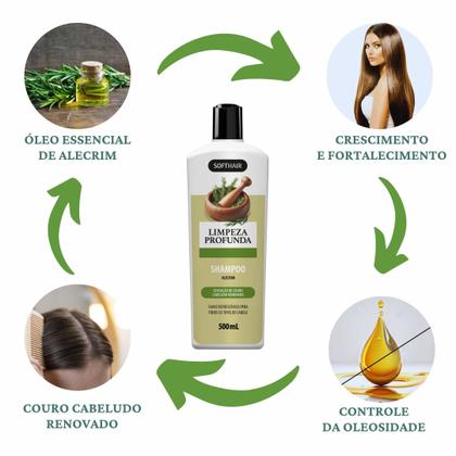 Imagem de Kit 2 Unidades Shampoo de Alecrim 500ml