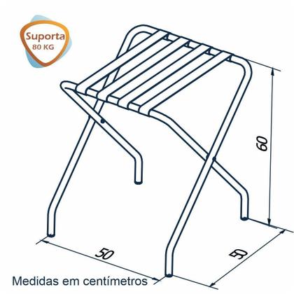 Imagem de Kit 2 Unidades - Suportes Malas Inox Escovado Sem Rodas