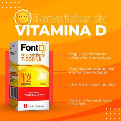 Imagem de Kit 2 unidades Vitamina D Font D 7.000 UI c/ 12 cpr