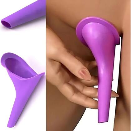 Imagem de Kit 2 Urinol Feminino Portátil Silicone Reutilizável Xixi Em Pe