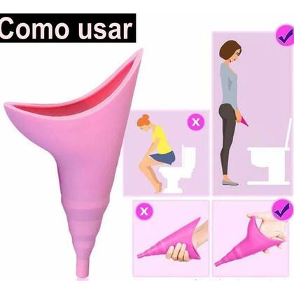 Imagem de Kit 2 Urinol Feminino Portátil Silicone Reutilizável Xixi Em Pe