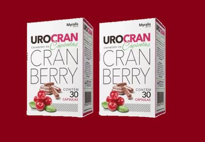 Imagem de Kit 2 Urocran Cranberry C/30 Cáps Prevenção Infeção Urinária