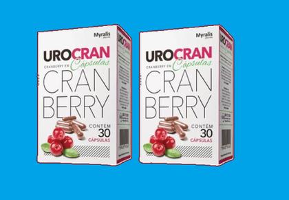 Imagem de Kit 2 Urocran Cranberry C/30 Cáps Prevenção Infeção Urinária