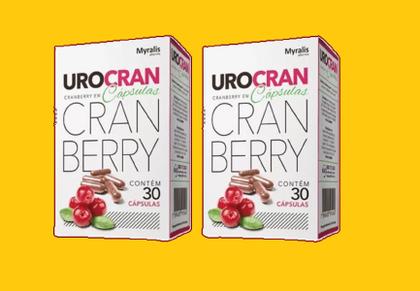 Imagem de Kit 2 Urocran Cranberry C/30 Cáps Prevenção Infeção Urinária