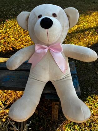 Imagem de Kit 2 Urso Grande De Pelúcia Chá Revelação Macio Com Laço