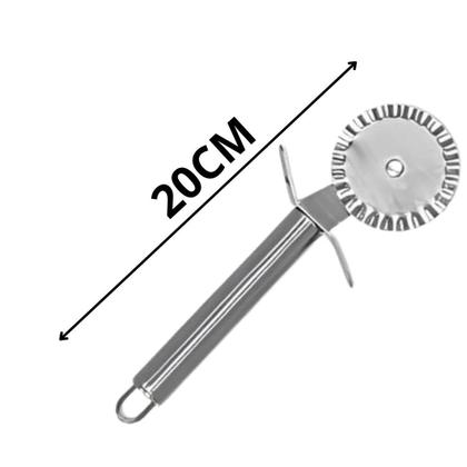 Imagem de Kit 2 Utensílio Cortador De Pizza Massas Em Inox E Cortador Fechador Pastel Inox Linha Inox Premium