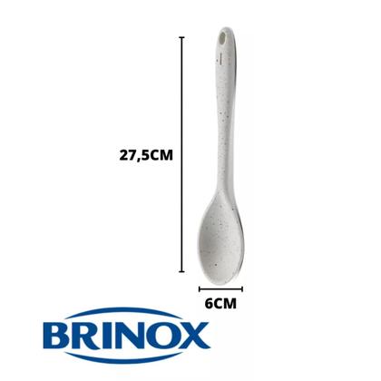 Imagem de Kit 2 Utensilios de Cozinha Espatula + Colher de Silicone Flex Vanilla Brinox 