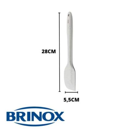 Imagem de Kit 2 Utensilios de Cozinha Espatula + Colher de Silicone Flex Vanilla Brinox 