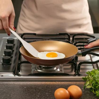 Imagem de Kit 2 Utensilios de Cozinha Espatula + Colher de Silicone Flex Vanilla Brinox 