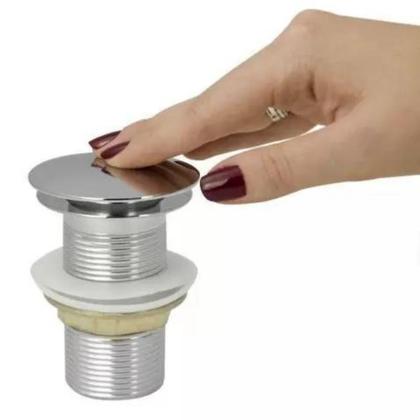 Imagem de Kit 2 Valvula Lavatorio Cuba Banheiro Click 7/8 Metal Inox