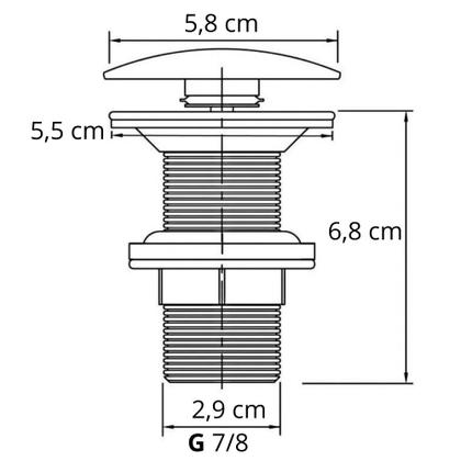 Imagem de Kit 2 Valvula Lavatorio Cuba Banheiro Click 7/8 Metal Inox