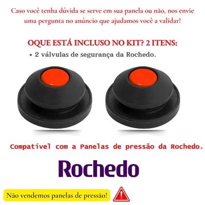 Imagem de Kit 2 Válvulas Repetitivas De Segurança Para Panela De Pressão Da Rochedo Turbo 3/4,5/7 Litros