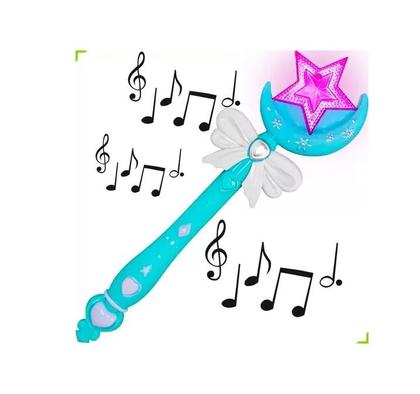 Imagem de Kit 2 Varinha Mágica Brinquedo Azul Rosa Encantada Luz Som