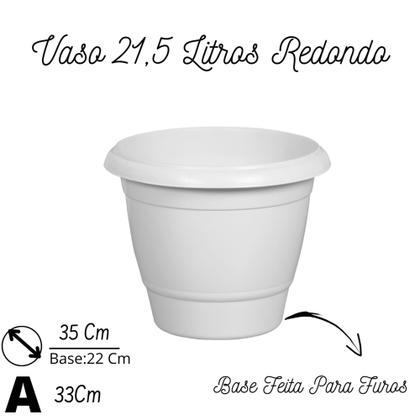 Imagem de Kit 2 Vaso 21,5 Litros Grande Marmorizado Para Plantas Flores Jardim P101 Plasnew