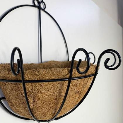 Imagem de Kit 2 Vaso De Parede de Fibra de Coco Para Plantas e Flores 30cm 