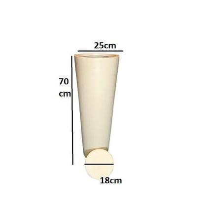 Imagem de Kit 2 Vaso De Plantas Cone Com Prato Coluna Ibiza Decorativo