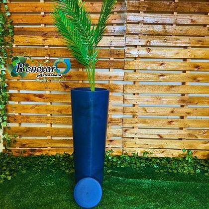 Imagem de Kit 2 Vaso De Plantas Cone Com Prato Coluna Ibiza Decorativo