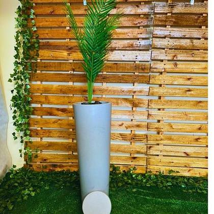 Imagem de Kit 2 Vaso De Plantas Cone Com Prato Coluna Ibiza Decorativo