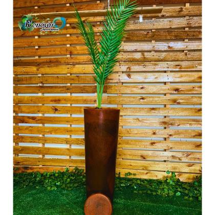 Imagem de Kit 2 Vaso De Plantas Cone Com Prato Coluna Ibiza Decorativo