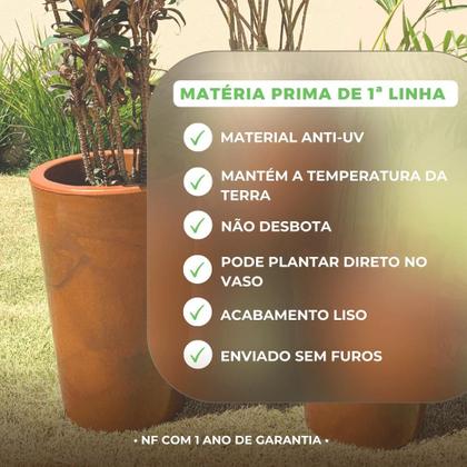 Imagem de Kit 2 Vaso Decorativo Redondo 60cm De Polietileno Para Plantas E Flores