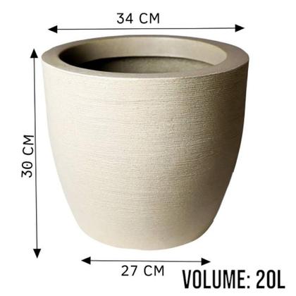 Imagem de  Kit 2 Vasos de Planta Jateado Cone - 6L e 20L, Polietileno Resistente para Externo com Proteção UV