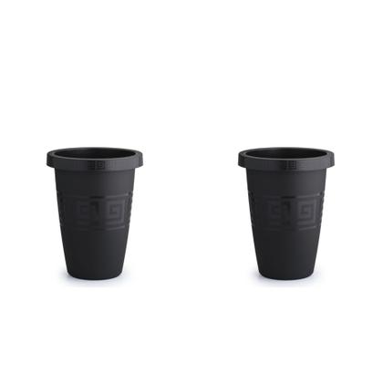 Imagem de Kit 2 Vasos Decorativos De Plantas 21L Redondos Gregos Grandes Plástico Flores Jardim Escada