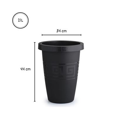 Imagem de Kit 2 Vasos Decorativos De Plantas 21L Redondos Gregos Grandes Plástico Flores Jardim Escada