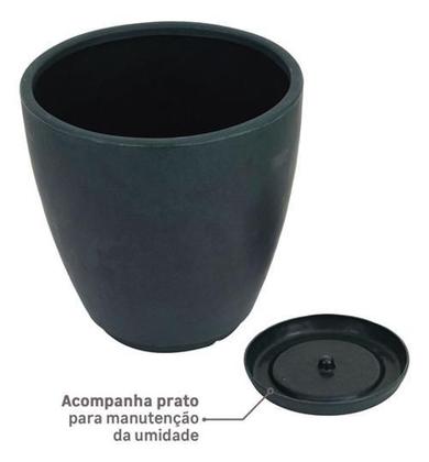 Imagem de Kit 2 Vasos Naterial Samba Verde Com Prato 28 E 35 Cm