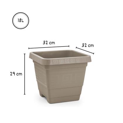 Imagem de Kit 2 Vasos Quadrado Grande 18L Resistente P/ Decorar O Seu Jardim