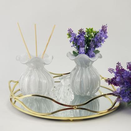 Imagem de Kit 2 Vasos Trouxinhas Murano Decorativo - Laradore Branco