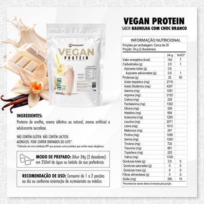 Imagem de Kit 2 Vegan Protein 837g Cacau e Choco + Bauni c/ Choco Bco