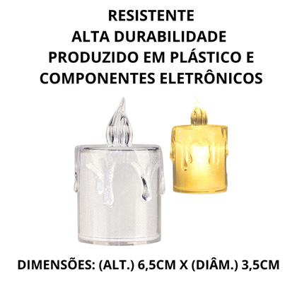 Imagem de Kit 2 Velas LED Transparente Luz Eletrônica Decoração 6,5cm