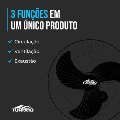 Imagem de Kit 2 Ventiladores de Parede 60cm Turbo 200W Bivolt  Alta Potência e Grande Vazão de Ar