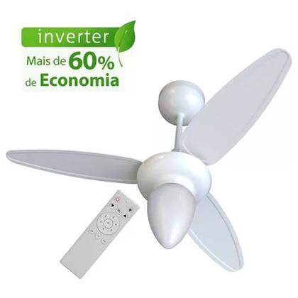 Imagem de Kit 2 Ventiladores de Teto Inverter Wind Branco com Controle Remoto Bivolt E-27 Ventisol