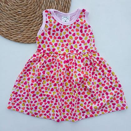 Imagem de Kit 2 Vestido Bebe Regata Calor Verão Menina Simples Tam G SORTIDO