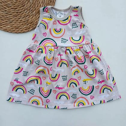 Imagem de Kit 2 Vestido Bebe Regata Calor Verão Menina Simples Tam G SORTIDO