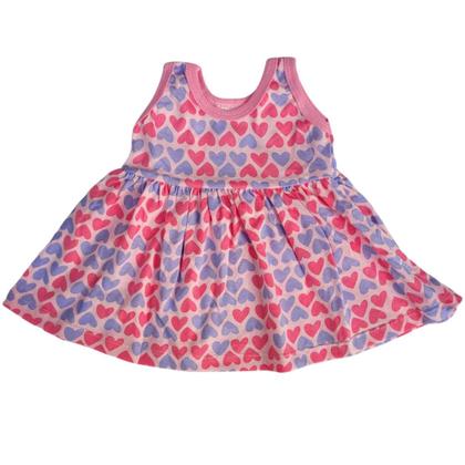 Imagem de Kit 2 Vestido Bebe Regata Calor Verão Menina Simples Tam G SORTIDO
