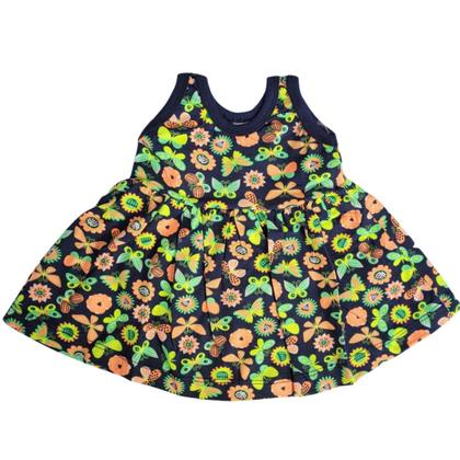 Imagem de Kit 2 Vestido Bebe Regata Calor Verão Menina Simples Tam G SORTIDO