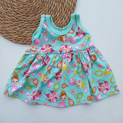 Imagem de Kit 2 Vestido Bebe Regata Calor Verão Menina Simples Tam M SORTIDO