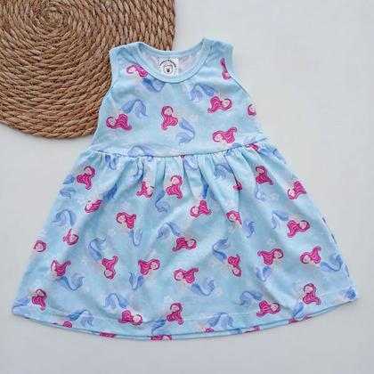 Imagem de Kit 2 Vestido Bebe Regata Calor Verão Menina Simples Tam M SORTIDO